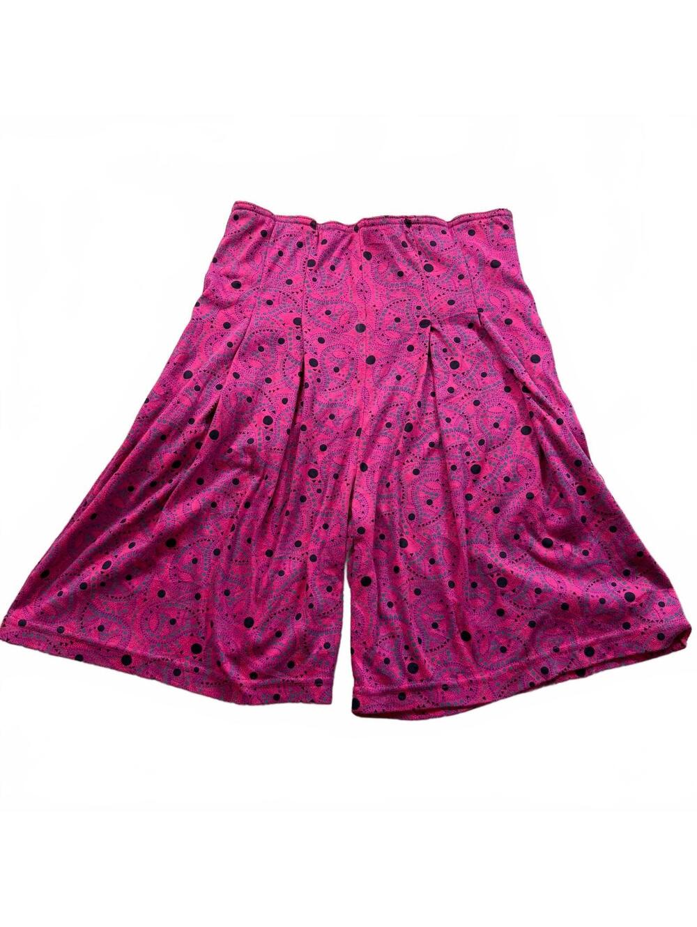 Vintage 80s PASTA High Waisted Culottes Shorts Magenta Geometric Paisley Medium